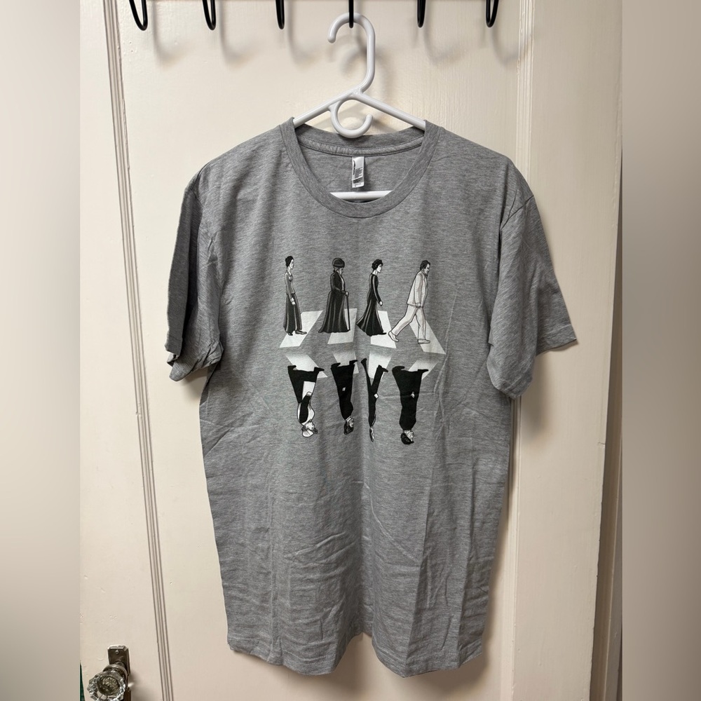 American Apparel Grey Graphic Short Sleeve Tee with Downton Abbey Graphic
